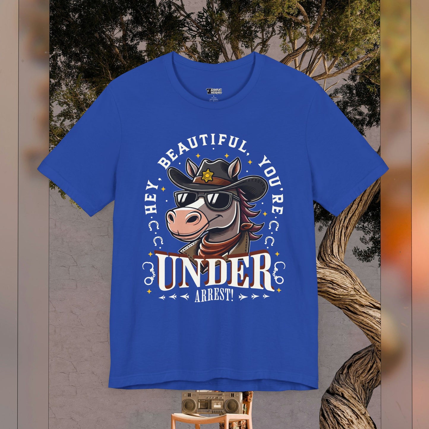 Funny Under Arrest Horse T-Shirt