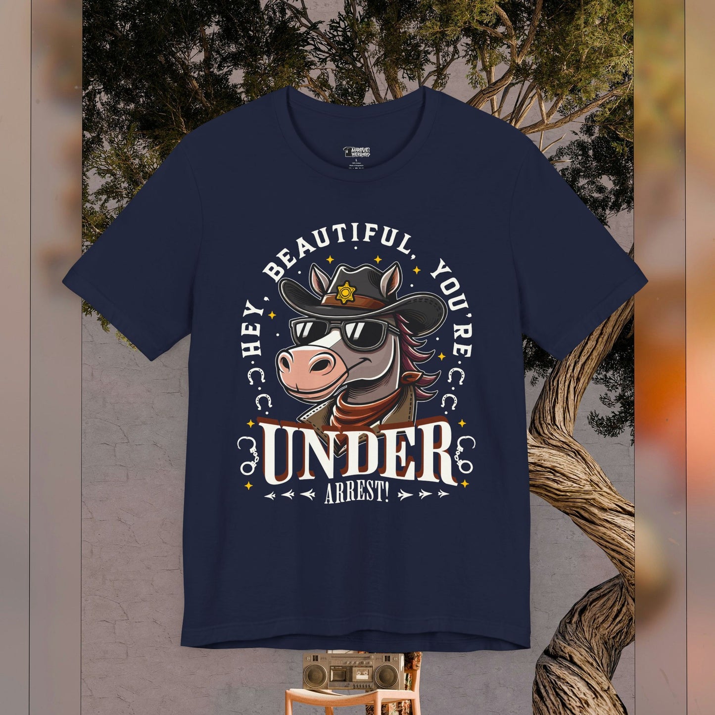 Funny Under Arrest Horse T-Shirt