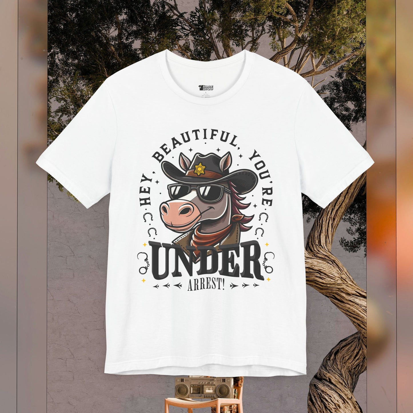 Funny Under Arrest Horse T-Shirt