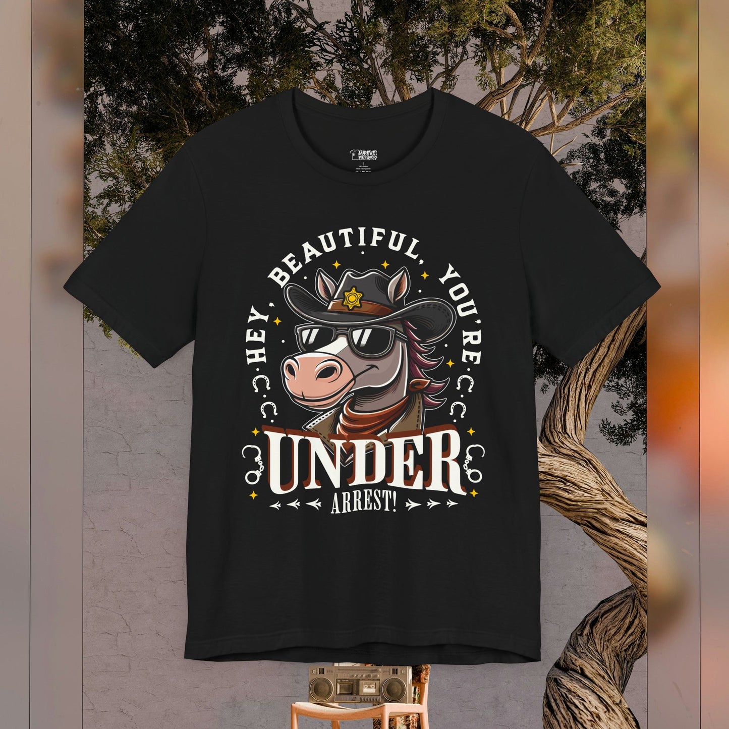 Funny Under Arrest Horse T-Shirt