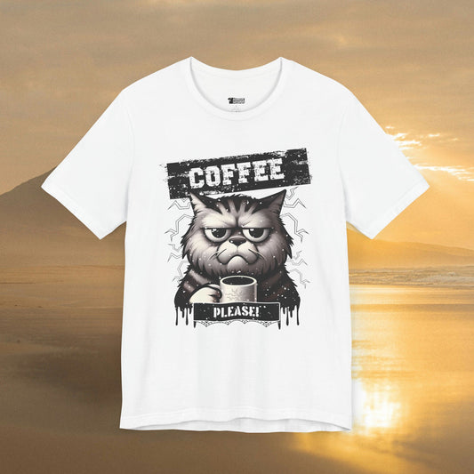 Moody Cat Coffee Please T-Shirt