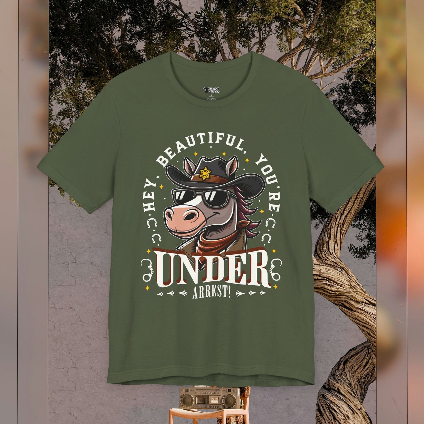 Funny Under Arrest Horse T-Shirt